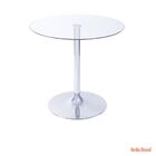 Mesa De Jantar Lady Laura Com Tampo De Vidro 70cm E Base Crom