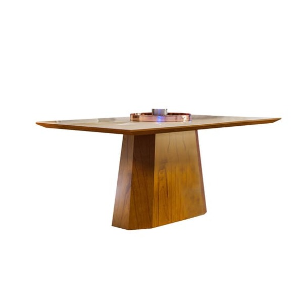 Mesa De Jantar Laminada Com Vidro - Esmeralda Harmonia