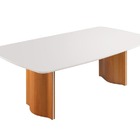 Mesa De Jantar Laminada Com Vidro River Requinte Salas