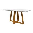Mesa De Jantar Lectus 160x90 Off White Com 6 Cadeiras Amanda