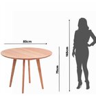 Mesa De Jantar Leda 80cm Redonda Resistente Base Metal Freijó