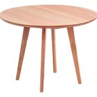 Mesa De Jantar Leda 80cm Redonda Resistente Base Metal Freijó