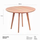 Mesa De Jantar Leda 90cm Redonda Mdf Ttx Base Metal Freijó