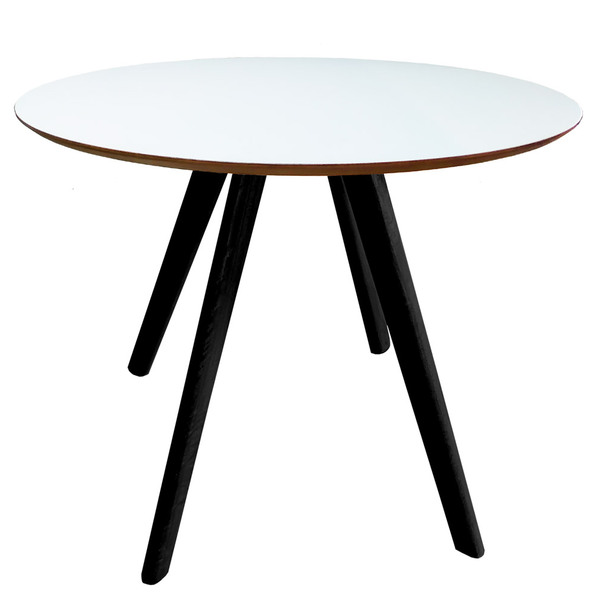 Mesa De Jantar Leda Ebanizada Com Tampo De Madeira - Madeira