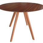 Mesa De Jantar Leda Redonda Com Tampo De Madeira - Vários Tam