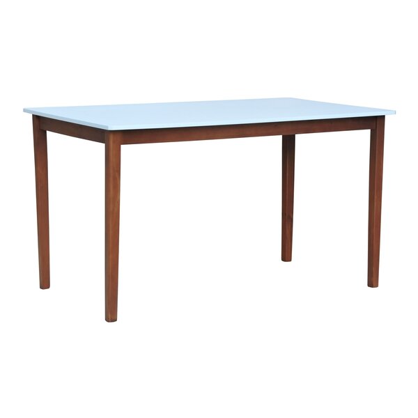 Mesa De Jantar Linhas Pés Madeira Maciça Tampo Mdf Laqueado 1
