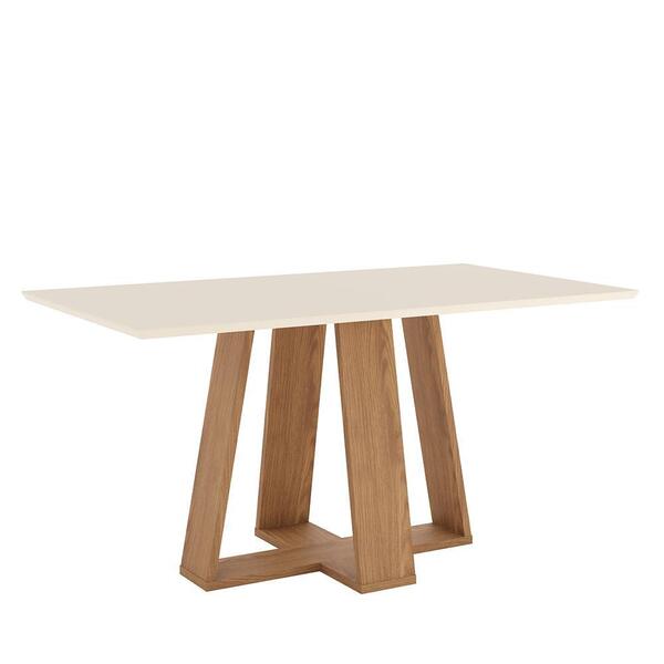 Mesa De Jantar Lins 6 Lugares Com Tampo De Mdf E Canto Reto 1