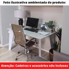 Mesa De Jantar Lisboa Univ 140 Cm Tampo De Madeira Vidro Cola