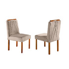 Mesa De Jantar Lisy Tampo Madeira E Vidro 120x80 Com 4 Cadeir