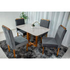 Mesa De Jantar Lisy Tampo Madeira E Vidro 120x80 Com 4 Cadeir