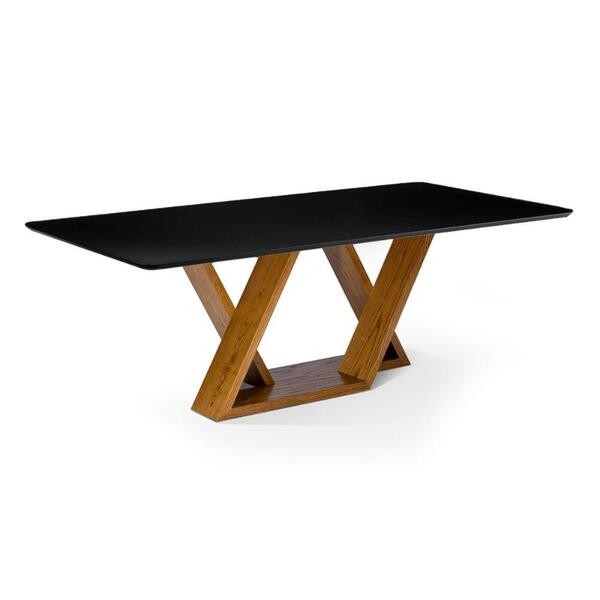 Mesa De Jantar Livia Flora 160 Cm Borda Arredondada Madeira V