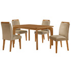 Mesa De Jantar Liz 120cm Mdf Canto Copo E Com 4 Cadeiras Athe