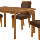 Mesa De Jantar Liz 120cm Mdf Canto Copo E Com 4 Cadeiras Athe