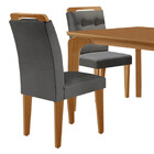 Mesa De Jantar Liz 120cm Mdf Canto Copo E Com 4 Cadeiras Carol