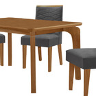 Mesa De Jantar Liz 120cm Mdf Canto Copo E Com 4 Cadeiras Safi