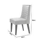 Mesa De Jantar Liz 120cm Mdf Canto Copo E Com 4 Cadeiras Safi