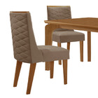 Mesa De Jantar Liz 120cm Mdf Canto Copo E Com 4 Cadeiras Safi