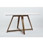 Mesa De Jantar Lizzi Com Pés Cruzados 1,35m Branco/castanho C