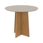 Mesa De Jantar Lopas Redondo 100 Cm Celebrare Marrom Madeira