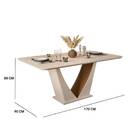 Mesa De Jantar Lucy 170 Cm Tampo Curvo Carvalho Creme Dj