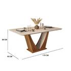 Mesa De Jantar Lucy 170 Cm Tampo Curvo Carvalho Creme Dj