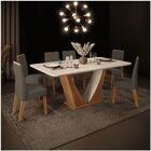 Mesa De Jantar Lucy 170 Cm Tampo Curvo Carvalho Creme Dj