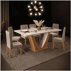 Mesa De Jantar Lucy 170 Cm Tampo Reto Carvalho Creme Dj