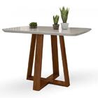 Mesa De Jantar Luna Tampo Retangular Off White 1,40 M Com Bas