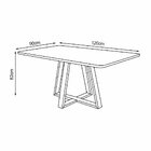 Mesa De Jantar Luxo 120x90 Tampo Mdf/vidro Para 4 Lugares Pés