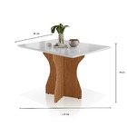 Mesa De Jantar Luxo Ágata 120cm Off White Retangular Pé Mdf