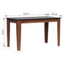 Mesa De Jantar Lyon Pés Madeira Maciça Tampo Mdf Laqueado 135