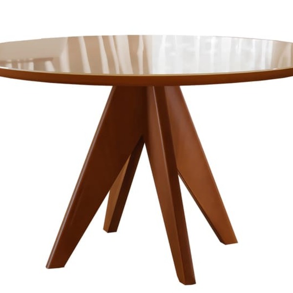 Mesa De Jantar Madeira Com Vidro 1,30m - Ametista - Harmonia