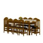 Mesa De Jantar Madeira Maciça 10 Lugares Estofados Safira Imb