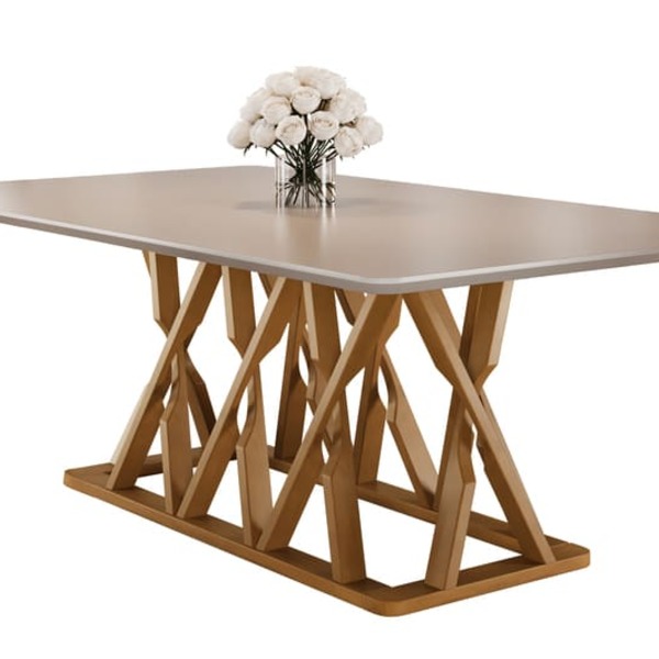 Mesa De Jantar Madeira Maciça 2,20x1,0m - Quartzo - Harmonia