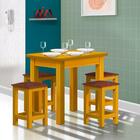 Mesa De Jantar Madeira Maciça 4 Lugares Estofados Safira Cere