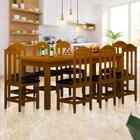 Mesa De Jantar Madeira Maciça 8 Lugares Estofados Safira Imbu