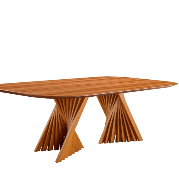 Mesa De Jantar Madeira Maciça Base Torcida Diamante Harmonia