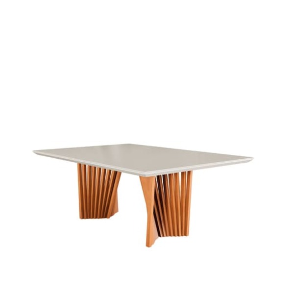 Mesa De Jantar Madeira Maciça Base Torcida - Pérola Harmonia