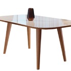 Mesa De Jantar Madeira Maciça Com Vidro  Onix Harmonia