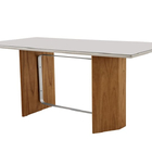 Mesa De Jantar Madeira Maciça Com Vidro - Arizona-2,20x1,10m