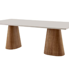 Mesa De Jantar Madeira Maciça Com Vidro - Irlanda-2,20x1,10m