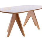 Mesa De Jantar Madeira Maciça Com Vidro Safira Harmonia