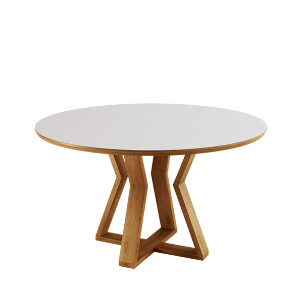 Mesa De Jantar Madeira Maciça Geométric 1,30 Laís Sala Nobre