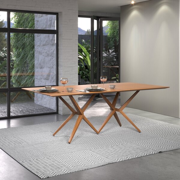 Mesa De Jantar Madeira Maciça Retangular 1,80m Eva Castanho