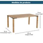 Mesa De Jantar Madison Light Renar Retangular 190 Cm X 90 Cm