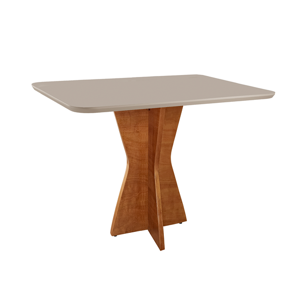 Mesa De Jantar Madri 90x90cm Tampo Quadrado Vidro Móveis Mina