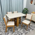 Mesa De Jantar Magic Com 4 Cadeiras Viero Cor Marfim