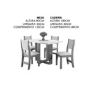 Mesa De Jantar Magic Com 4 Cadeiras Viero Cor Marfim
