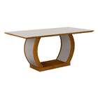 Mesa De Jantar Maia Iii Com Vidro Imbuia E Cinza