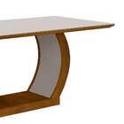 Mesa De Jantar Maia Iii Com Vidro Imbuia E Cinza